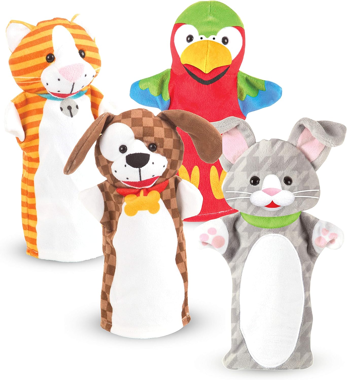 Playful Pets Hand Puppets - Set of 4 Toy Puppets
