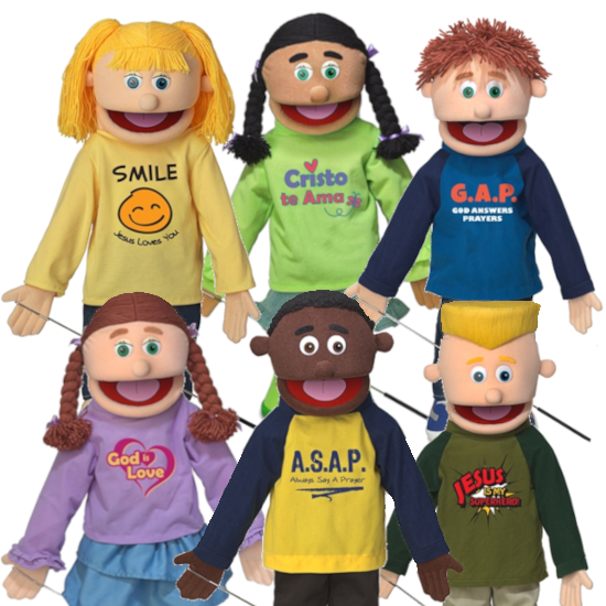 CHRISTIAN KIDS PUPPETS COMPLETE SET