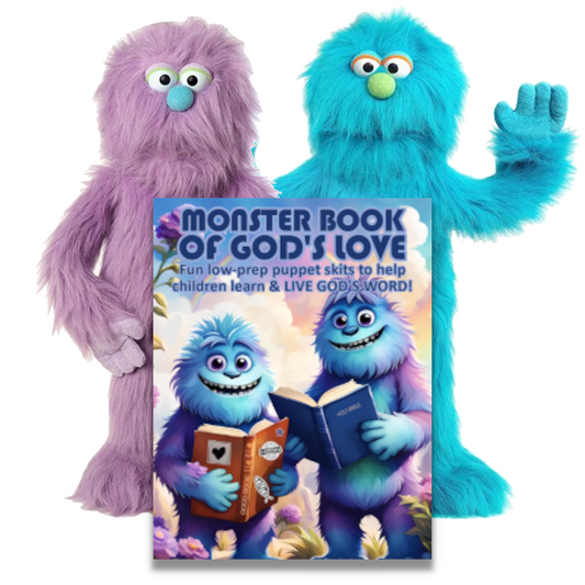 MONSTER BOOK OF GOD'S LOVE & SALVATION PUPPET SKIT BOOK WITH BIG MONSTER PUPPETS