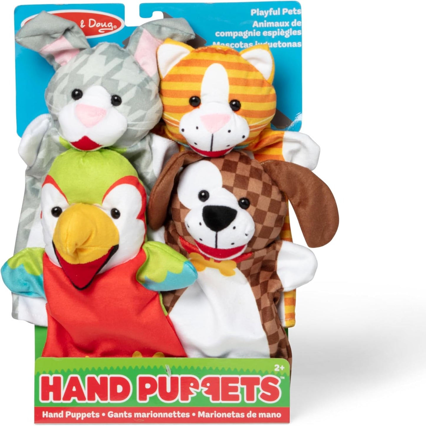 Playful Pets Hand Puppets - Set of 4 Toy Puppets
