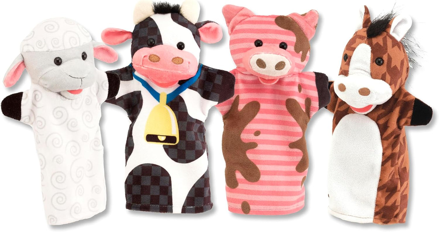 Farm Friends Hand Puppets - Set of 4 Toy Puppets