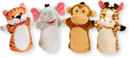 Zoo Friends Hand Puppets - Set of 4 Toy Puppets